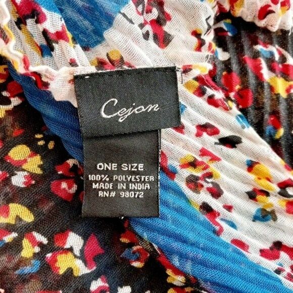 CEJON Beautiful Flowy Floral Multi color Accordion Pleated Scarf Head Wrap S… - Picture 6 of 7